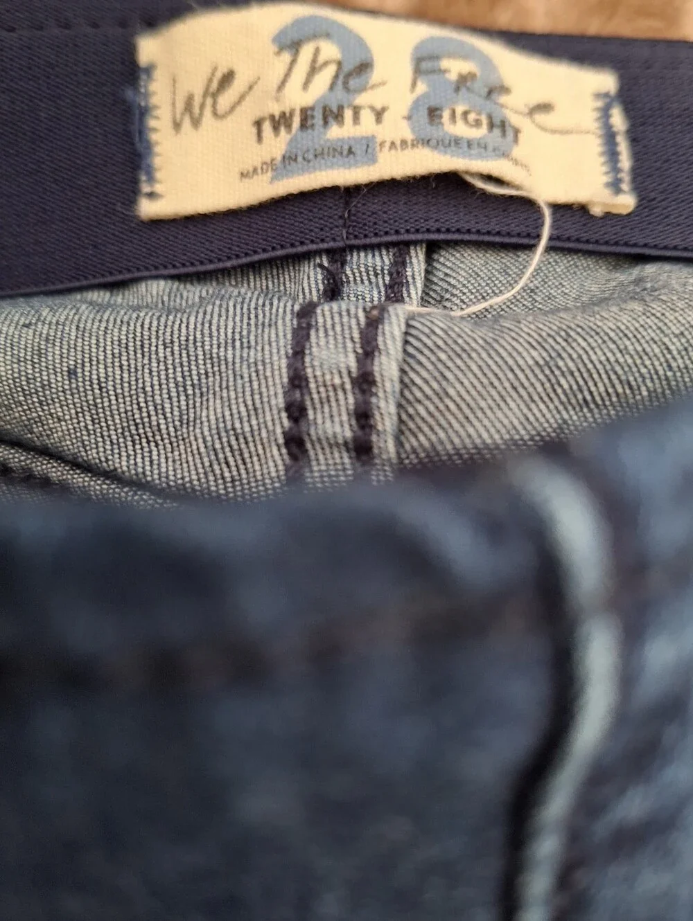 Free People High-Rise Dark Blue Flared Pull On Legging Jeans 28